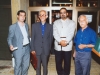 سومین سالگرد بخاراـ فرهنگسرای نیاوران ـ از راست: نصرت کریمی فاضل جمشیدی ، غلامحسین امیرخانی و علی دهباشی 9 شهریور 79